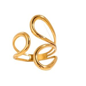 Statement Ring Gold Tone Open Design Fashion‎ Cocktail Ring Band Jewelry
